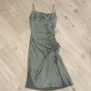 Dynamite | Dresses | Elegant Olive Green Ruched Dress | Poshmark